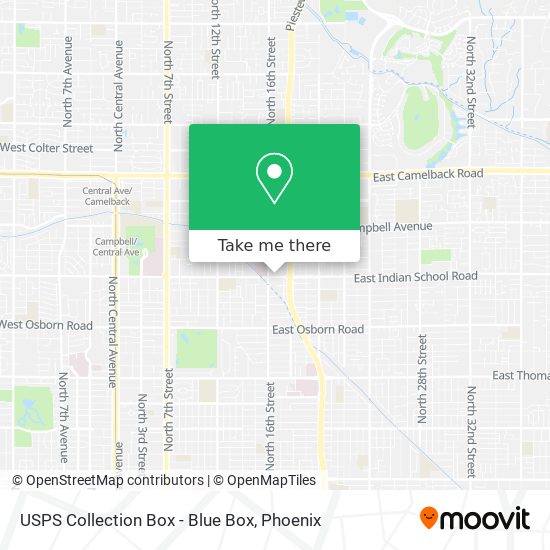 USPS Collection Box - Blue Box map