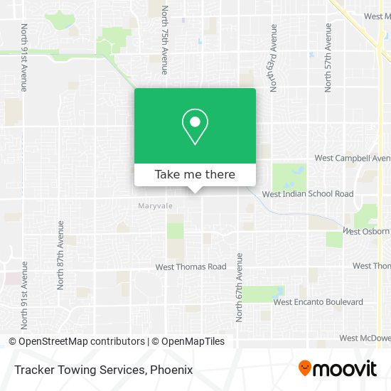 Tracker Towing Services map