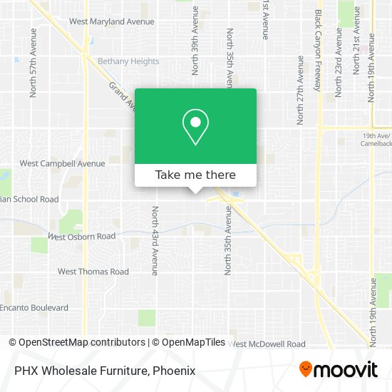 PHX Wholesale Furniture map