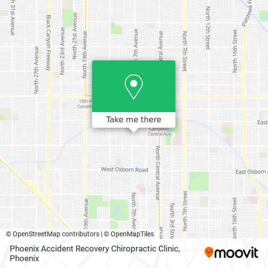 Phoenix Accident Recovery Chiropractic Clinic map