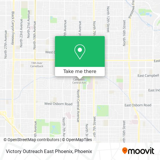 Mapa de Victory Outreach East Phoenix