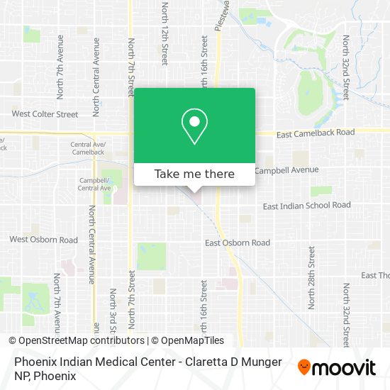 Mapa de Phoenix Indian Medical Center - Claretta D Munger NP