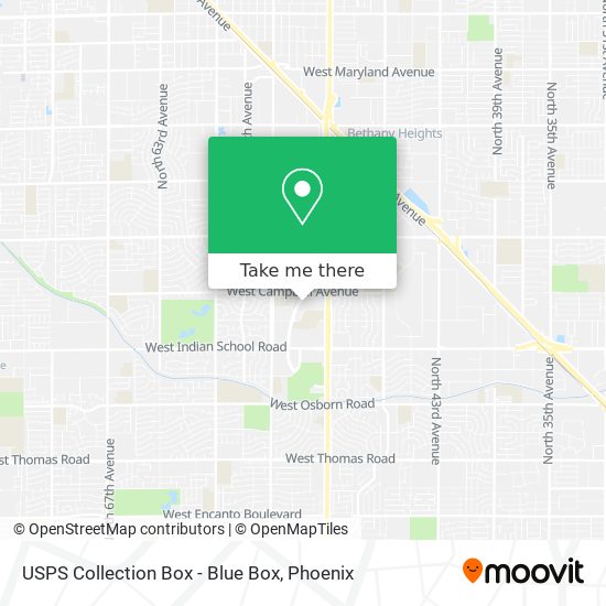 Mapa de USPS Collection Box - Blue Box