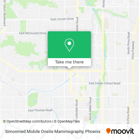 Simonmed Mobile Onsite Mammography map