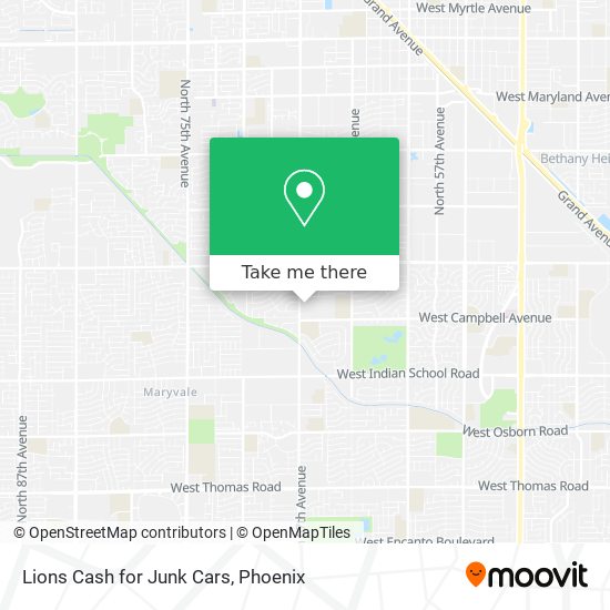 Lions Cash for Junk Cars map