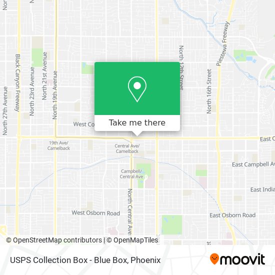 Mapa de USPS Collection Box - Blue Box