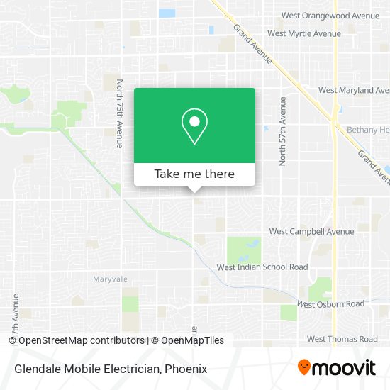 Glendale Mobile Electrician map