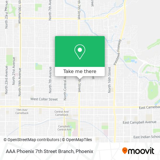 Mapa de AAA Phoenix 7th Street Branch