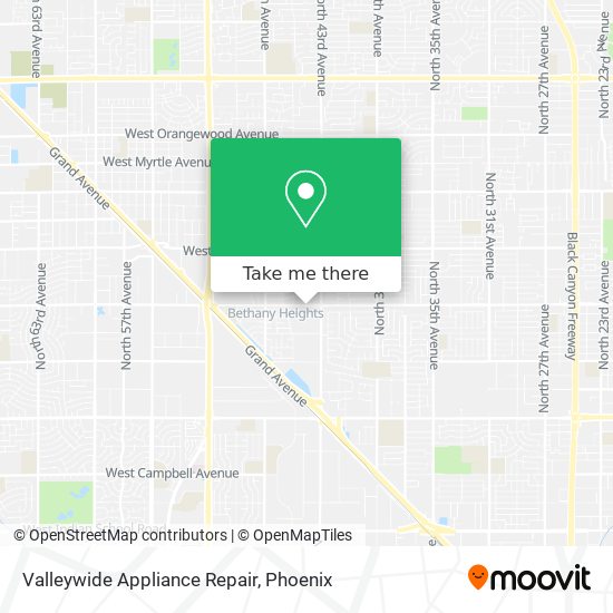 Mapa de Valleywide Appliance Repair