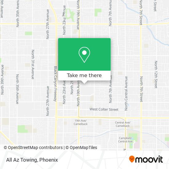 All Az Towing map