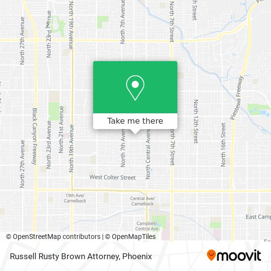 Russell Rusty Brown Attorney map