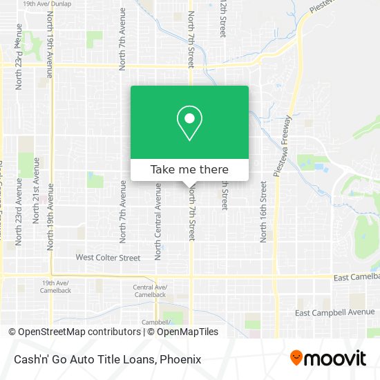 Mapa de Cash'n' Go Auto Title Loans