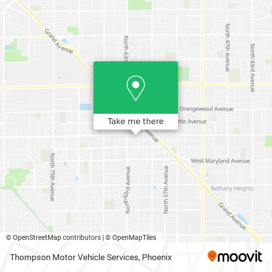 Thompson Motor Vehicle Services map