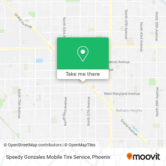 Mapa de Speedy Gonzales Mobile Tire Service
