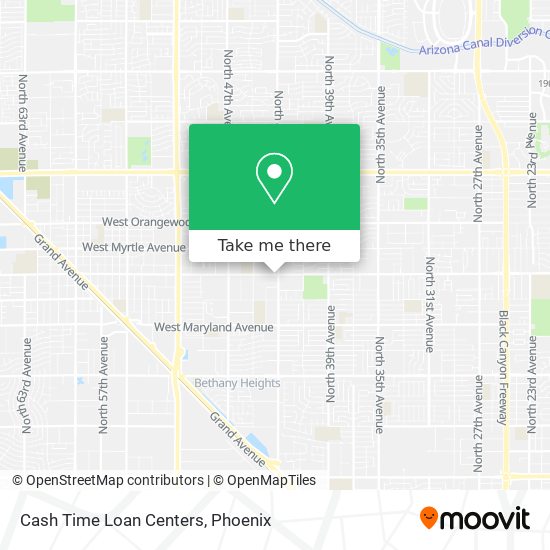 Cash Time Loan Centers map