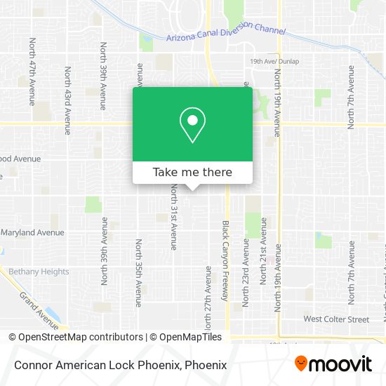 Connor American Lock Phoenix map