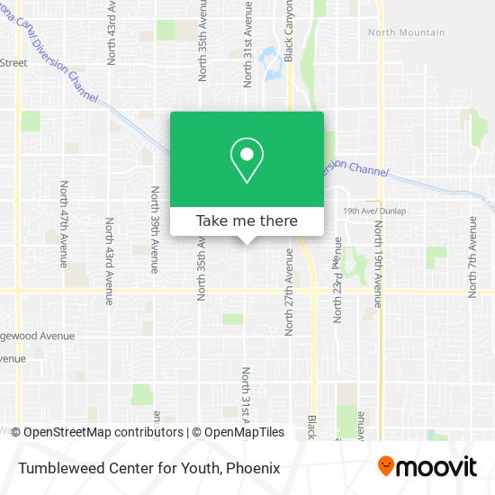 Tumbleweed Center for Youth map