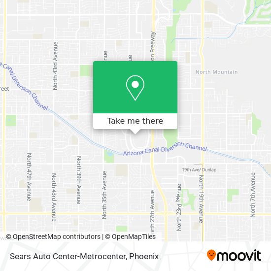 Sears Auto Center-Metrocenter map