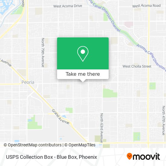 Mapa de USPS Collection Box - Blue Box