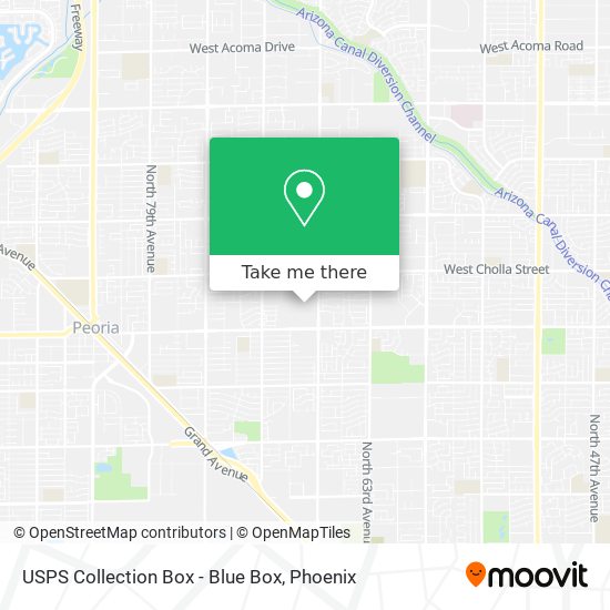 Mapa de USPS Collection Box - Blue Box