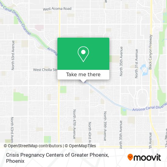 Crisis Pregnancy Centers of Greater Phoenix map