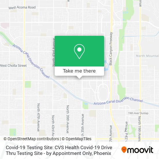 Mapa de Covid-19 Testing Site: CVS Health Covid-19 Drive Thru Testing Site - by Appointment Only