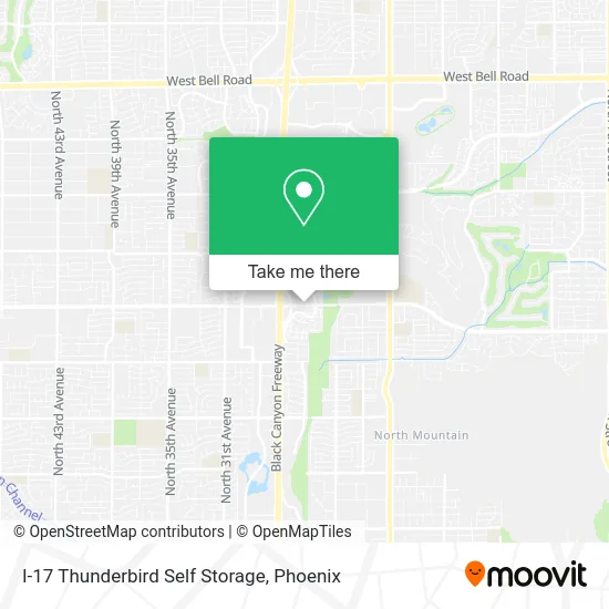 I-17 Thunderbird Self Storage map
