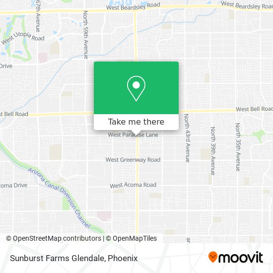 Sunburst Farms Glendale map