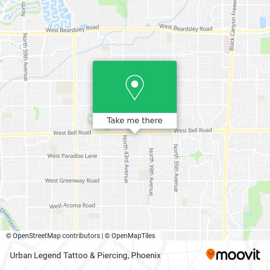 Mapa de Urban Legend Tattoo & Piercing