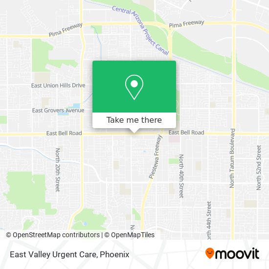Mapa de East Valley Urgent Care