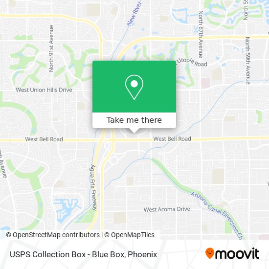 Mapa de USPS Collection Box - Blue Box