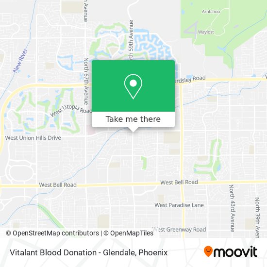 Mapa de Vitalant Blood Donation - Glendale