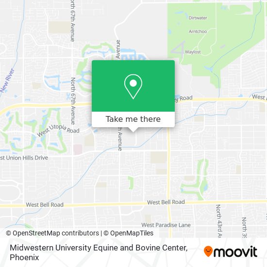 Midwestern University Equine and Bovine Center map