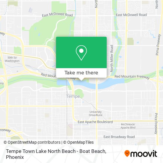 Tempe Town Lake North Beach - Boat Beach map