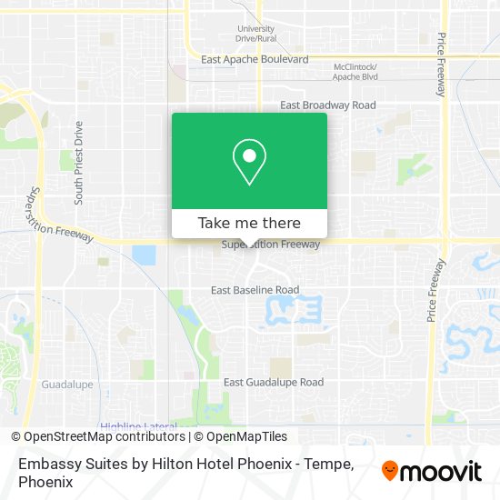 Mapa de Embassy Suites by Hilton Hotel Phoenix - Tempe
