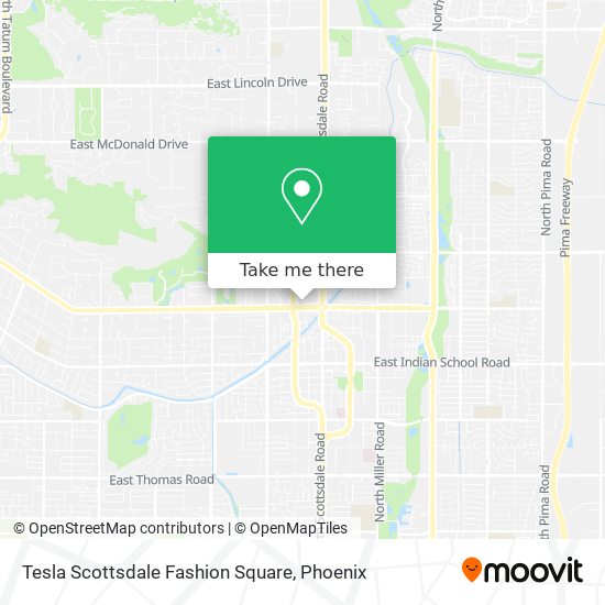 Tesla Scottsdale Fashion Square map