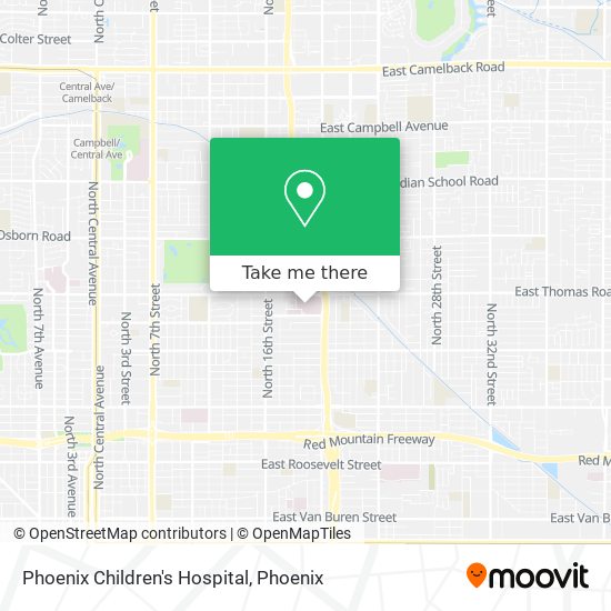 Phoenix Children's Hospital map