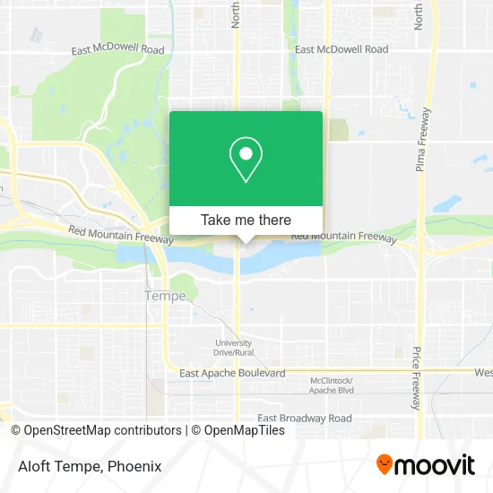 Mapa de Aloft Tempe