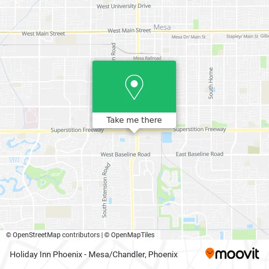 Holiday Inn Phoenix - Mesa / Chandler map