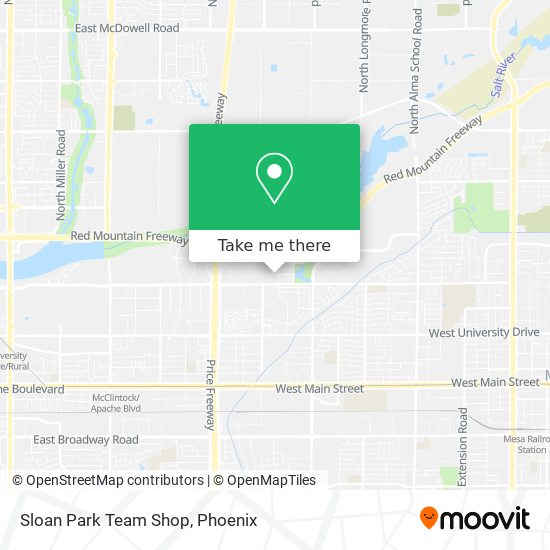 How to get to Sloan Park Team Shop in Mesa by Bus or Light Rail?