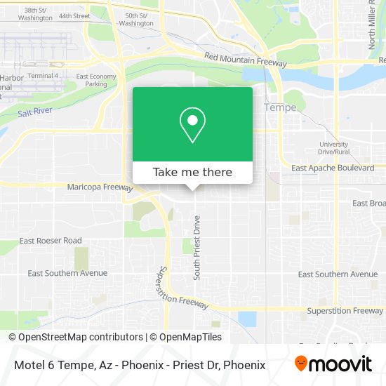 Mapa de Motel 6 Tempe, Az - Phoenix - Priest Dr