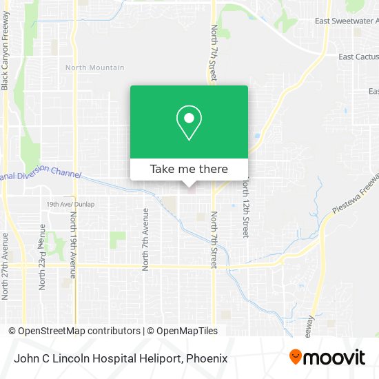 John C Lincoln Hospital Heliport map