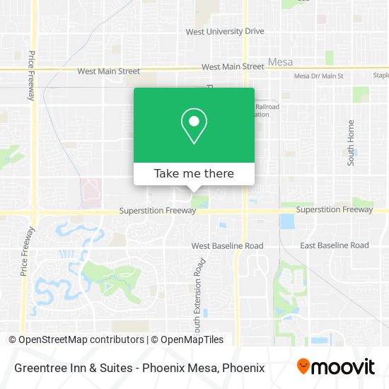 Mapa de Greentree Inn & Suites - Phoenix Mesa