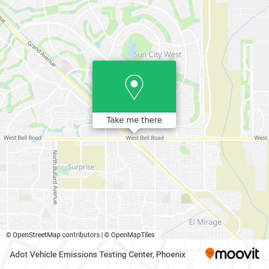 Mapa de Adot Vehicle Emissions Testing Center