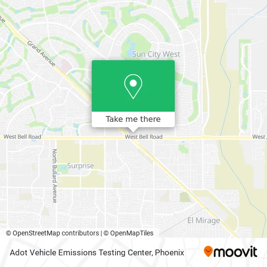 Adot Vehicle Emissions Testing Center map