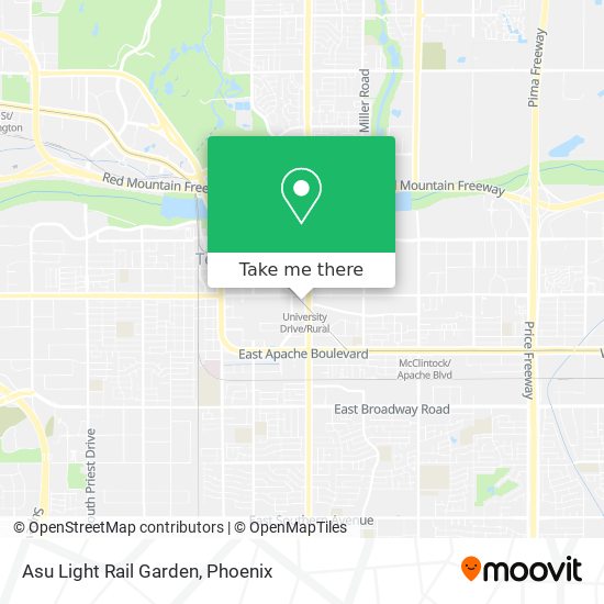 Asu Light Rail Garden map