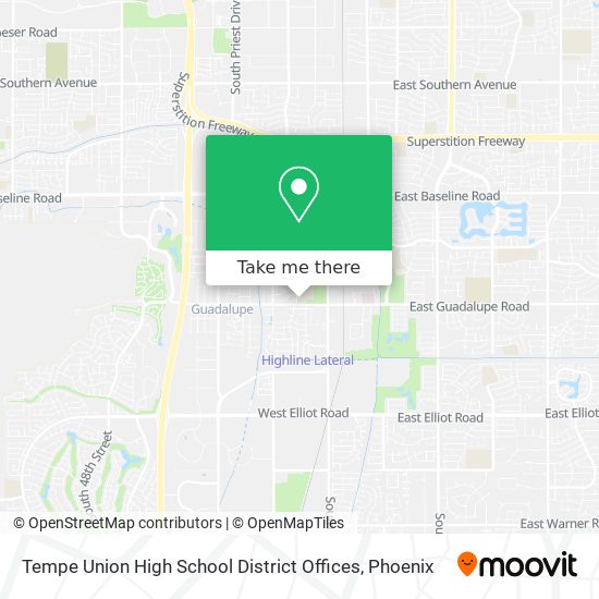 Tempe Union High School District Offices map