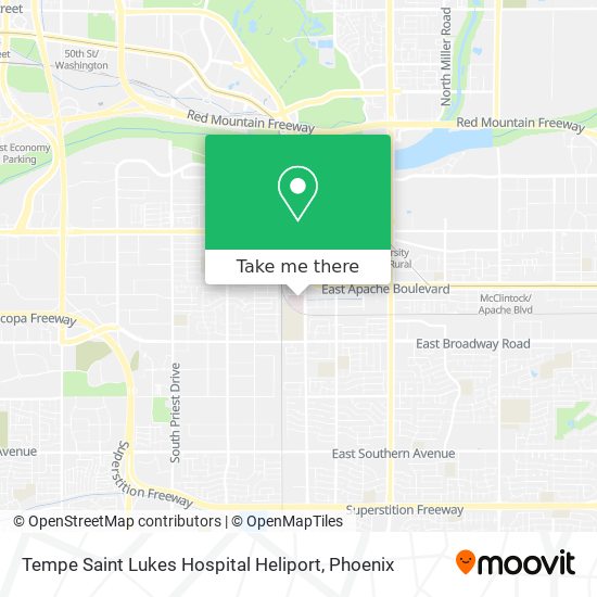 Mapa de Tempe Saint Lukes Hospital Heliport