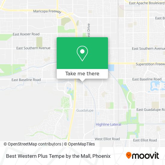 Best Western Plus Tempe by the Mall map