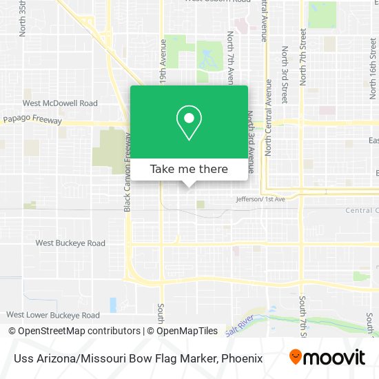Mapa de Uss Arizona / Missouri Bow Flag Marker